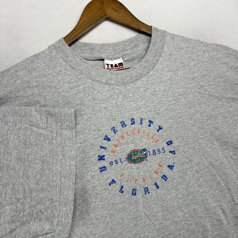 Vintage University of Florida Gators Shirt Men's 2XL Gray Graphic Spellout y2k